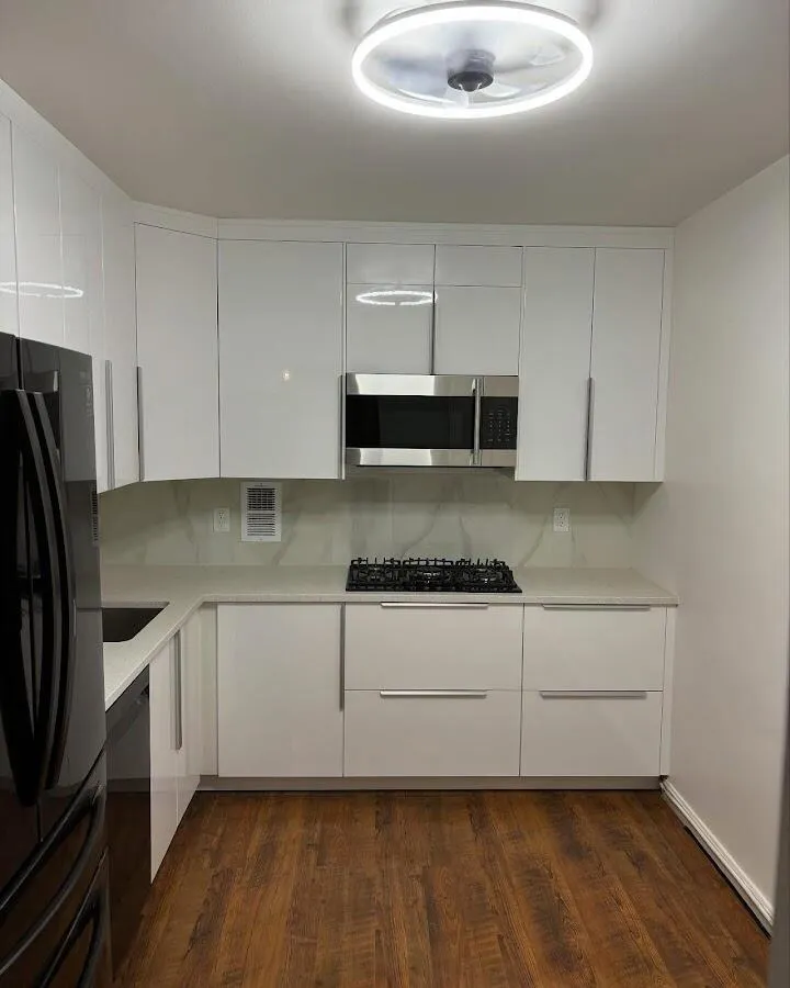 Renovated kitchen with quartz countertops in Belding